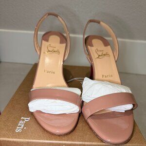 AUTHENTIC CHRISTIAN LOUBOUTIN O Marylin 85 leather slingback sandals